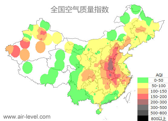 空气质量实时地图 2025-12-18 07:00