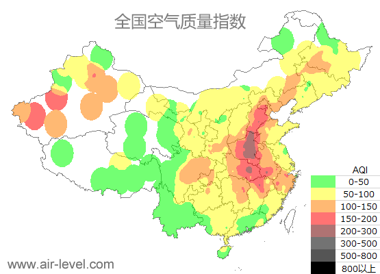 空气质量实时地图 2025-12-18 08:00