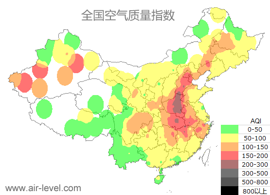 空气质量实时地图 2025-12-18 10:00