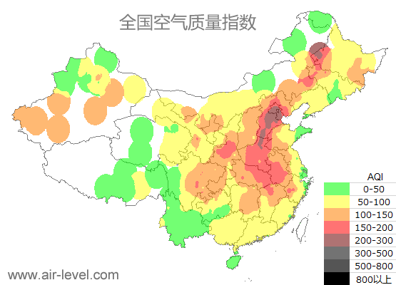 空气质量实时地图 2025-12-18 20:00