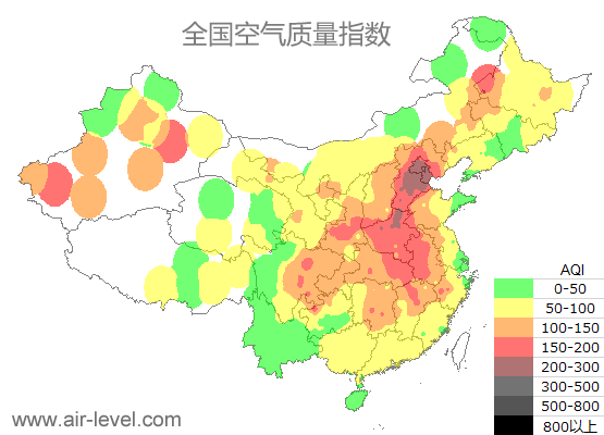 空气质量实时地图 2025-12-18 23:00