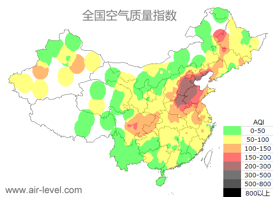 空气质量实时地图 2025-12-19 18:00