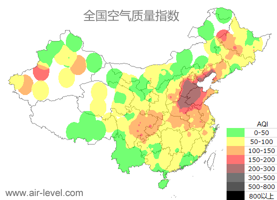 空气质量实时地图 2025-12-19 19:00