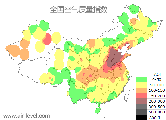 空气质量实时地图 2025-12-19 21:00