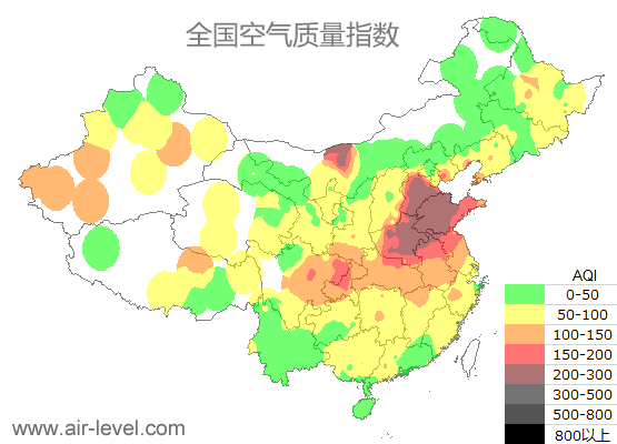 空气质量实时地图 2025-12-19 23:00