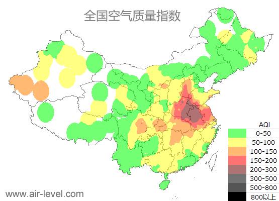 空气质量实时地图 2025-12-20 09:00