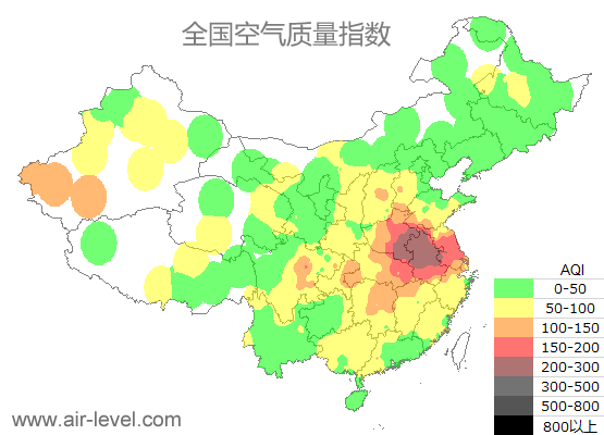 空气质量实时地图 2025-12-20 11:00