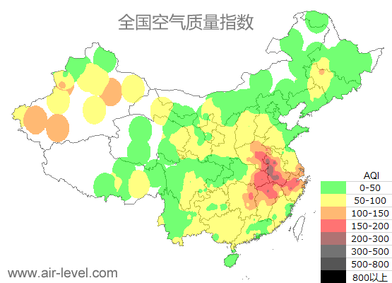 空气质量实时地图 2025-12-20 21:00