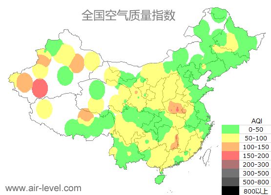 空气质量实时地图 2025-12-21 11:00