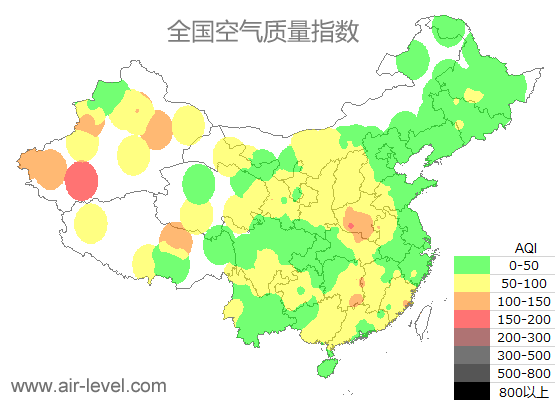 空气质量实时地图 2025-12-21 12:00