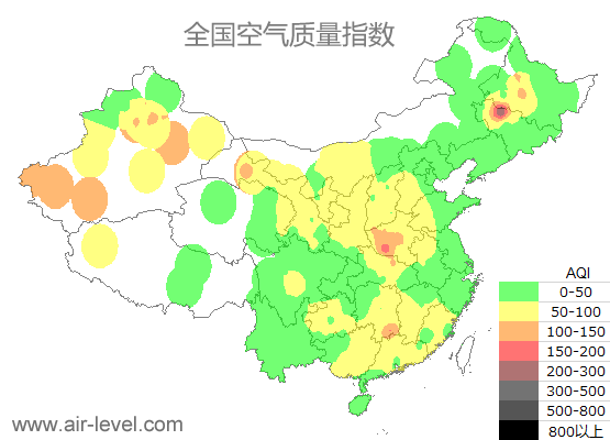 空气质量实时地图 2025-12-21 17:00