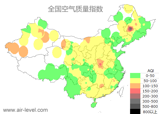 空气质量实时地图 2025-12-21 19:00