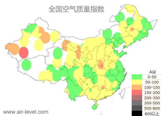 空气质量实时地图 2025-12-21 21:00