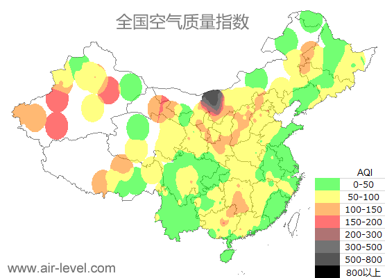 空气质量实时地图 2025-12-22 23:00