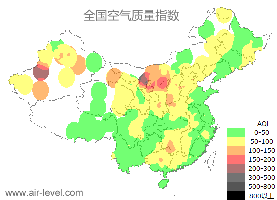 空气质量实时地图 2025-12-23 04:00