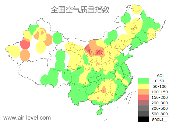 空气质量实时地图 2025-12-23 05:00