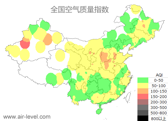 空气质量实时地图 2025-12-23 19:00