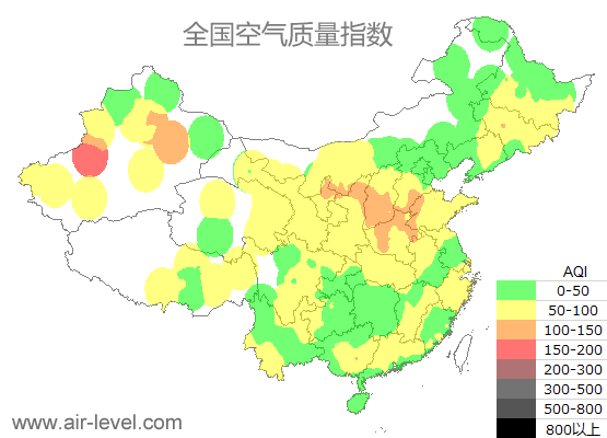 空气质量实时地图 2025-12-23 21:00
