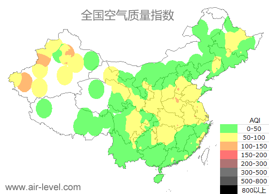 空气质量实时地图 2025-12-24 17:00