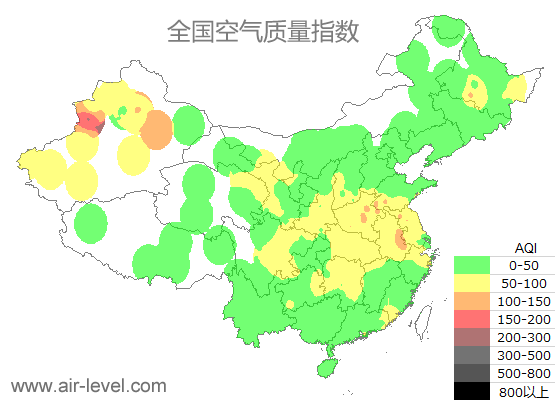 空气质量实时地图 2025-12-25 05:00