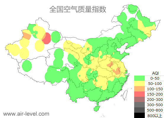空气质量实时地图 2025-12-25 08:00
