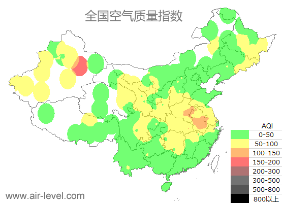 空气质量实时地图 2025-12-25 09:00