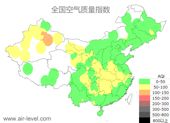 空气质量实时地图 2025-12-25 15:00