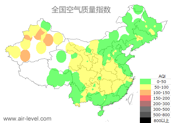 空气质量实时地图 2025-12-25 19:00