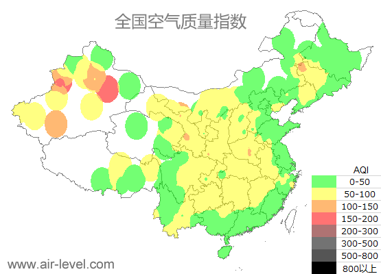 空气质量实时地图 2025-12-25 22:00