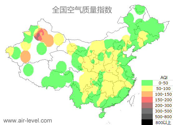空气质量实时地图 2025-12-26 07:00