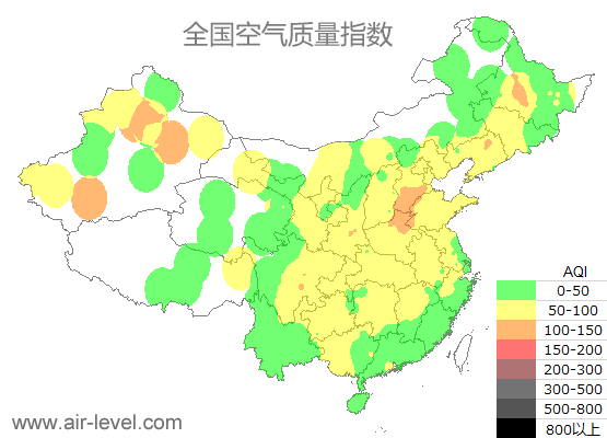 空气质量实时地图 2025-12-27 16:00