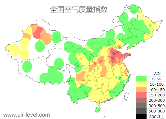 空气质量实时地图 2025-12-29 06:00
