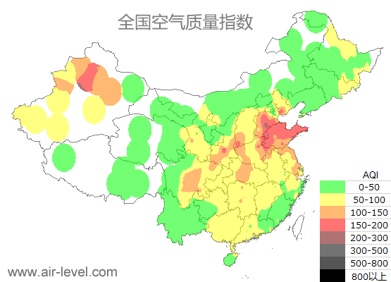 空气质量实时地图 2025-12-29 07:00