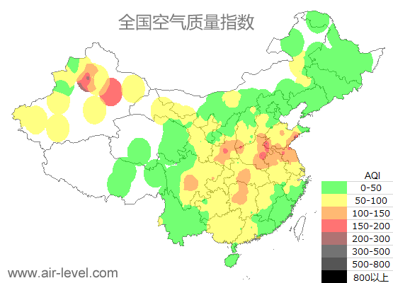 空气质量实时地图 2025-12-29 15:00