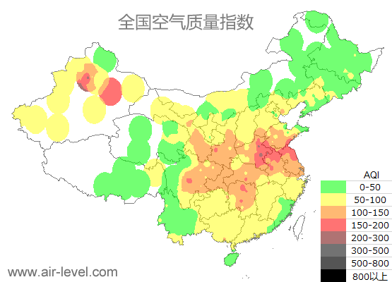 空气质量实时地图 2025-12-29 20:00