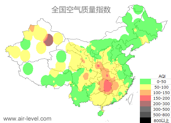 空气质量实时地图 2025-12-31 10:00
