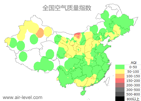 空气质量实时地图 2026-01-01 06:00
