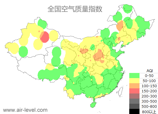 空气质量实时地图 2026-01-01 21:00