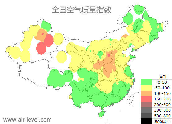 空气质量实时地图 2026-01-02 19:00
