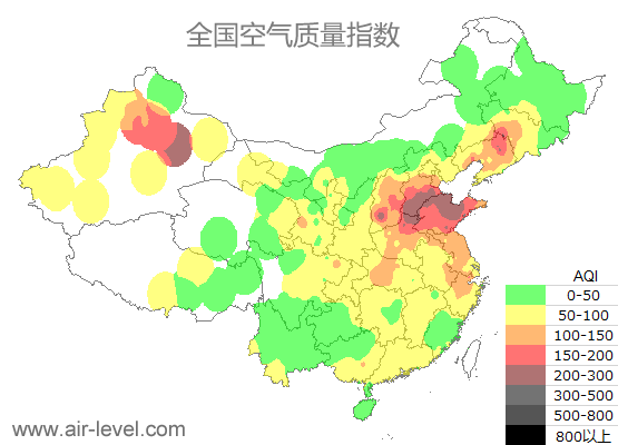 空气质量实时地图 2026-01-04 21:00