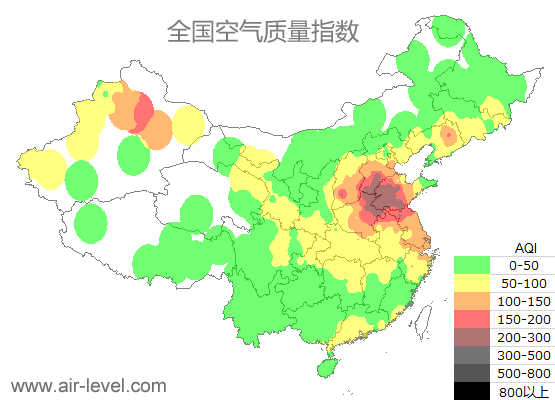 空气质量实时地图 2026-01-05 08:00