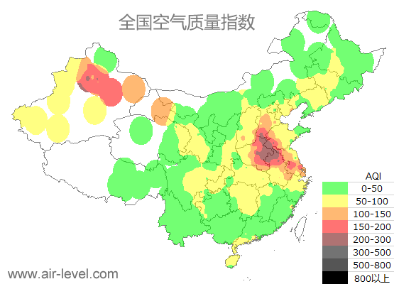 空气质量实时地图 2026-01-05 18:00