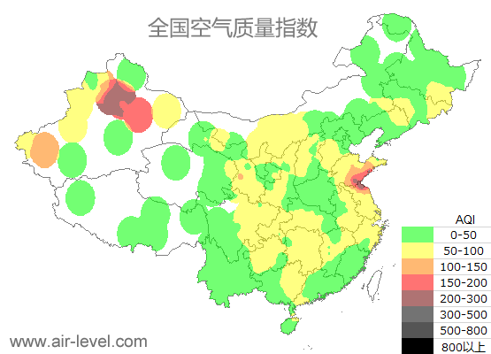 空气质量实时地图 2026-01-07 04:00