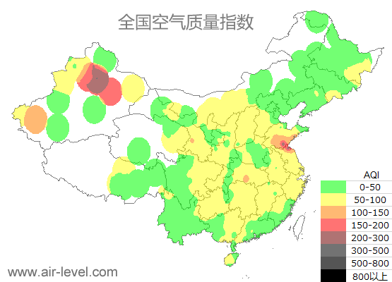 空气质量实时地图 2026-01-07 09:00