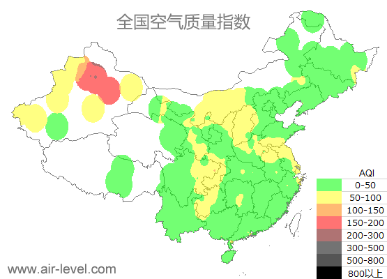 空气质量实时地图 2026-01-07 17:00
