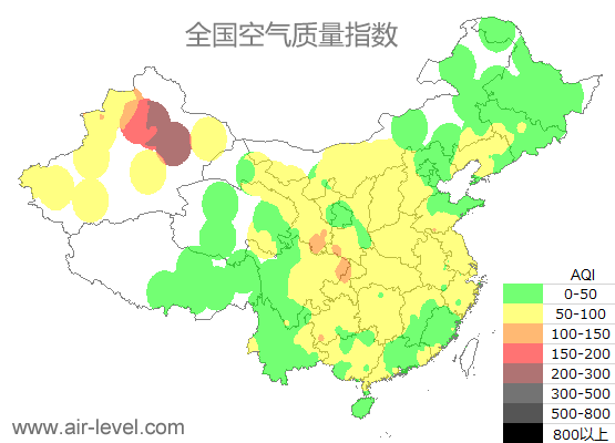空气质量实时地图 2026-01-07 20:00
