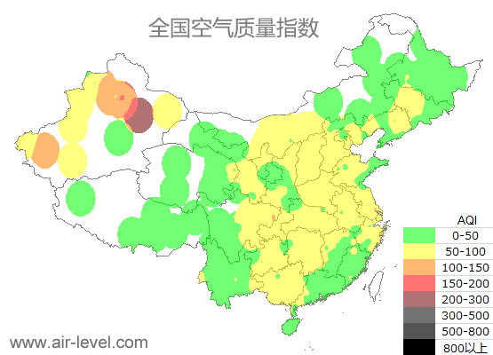 空气质量实时地图 2026-01-08 07:00