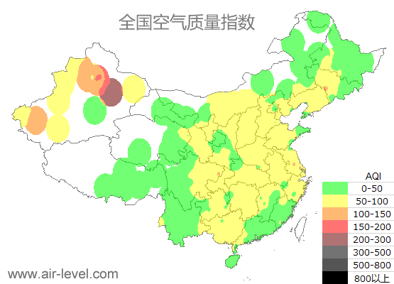 空气质量实时地图 2026-01-08 08:00