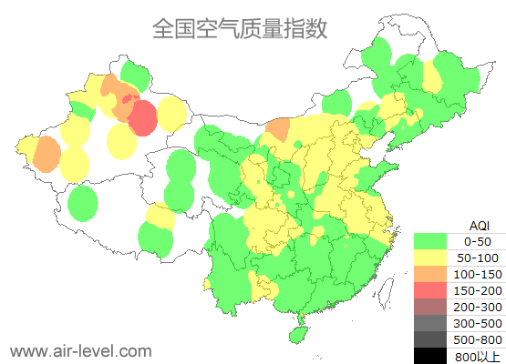 空气质量实时地图 2026-01-08 15:00