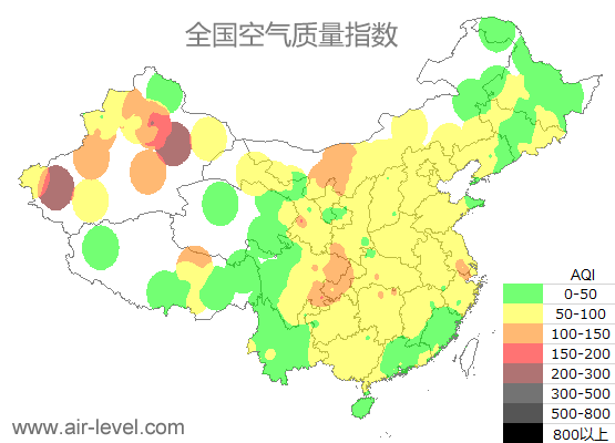 空气质量实时地图 2026-01-09 00:00